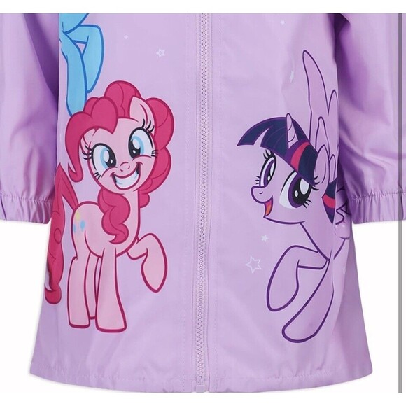 Girls Size‎ 4 My Little Pony Hooded Windbreaker Rainbow Dash Pinkie Pie - Picture 4 of 9